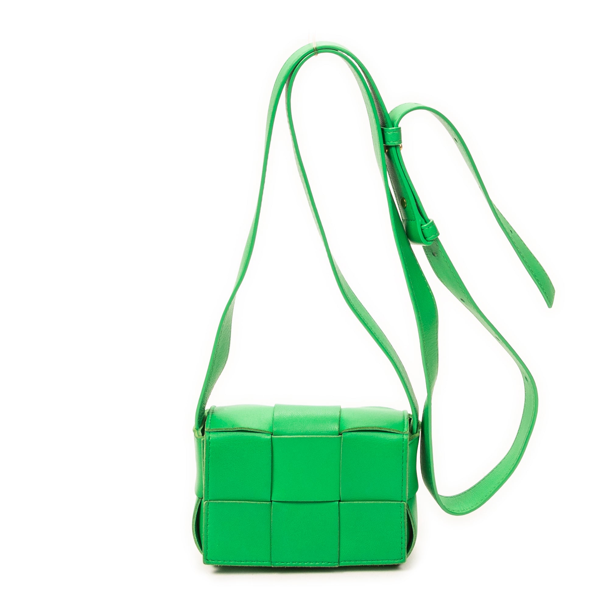 Shoulder Bag Mini Cassette Crossbody Green Maxi Intrecciato Leather