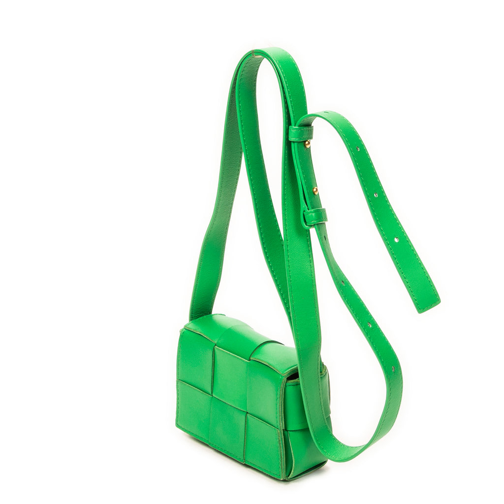 Shoulder Bag Mini Cassette Crossbody Green Maxi Intrecciato Leather