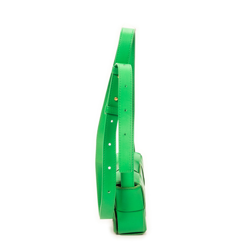 Shoulder Bag Mini Cassette Crossbody Green Maxi Intrecciato Leather
