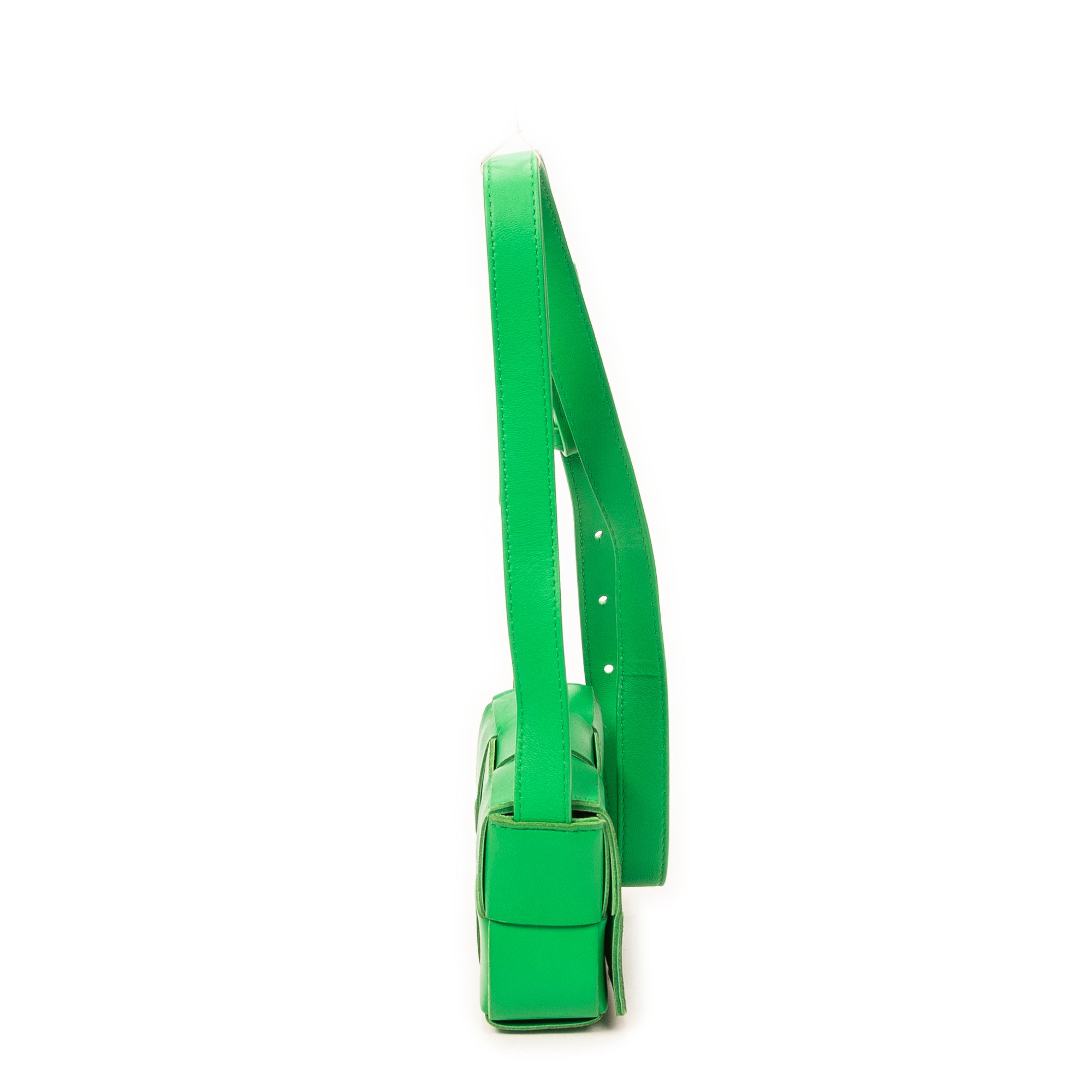 Shoulder Bag Mini Cassette Crossbody Green Maxi Intrecciato Leather