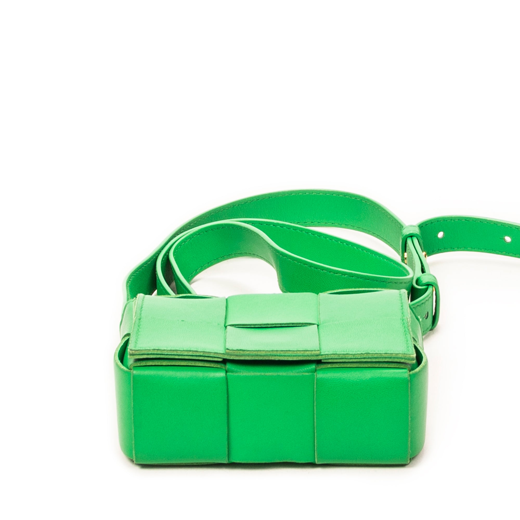 Shoulder Bag Mini Cassette Crossbody Green Maxi Intrecciato Leather