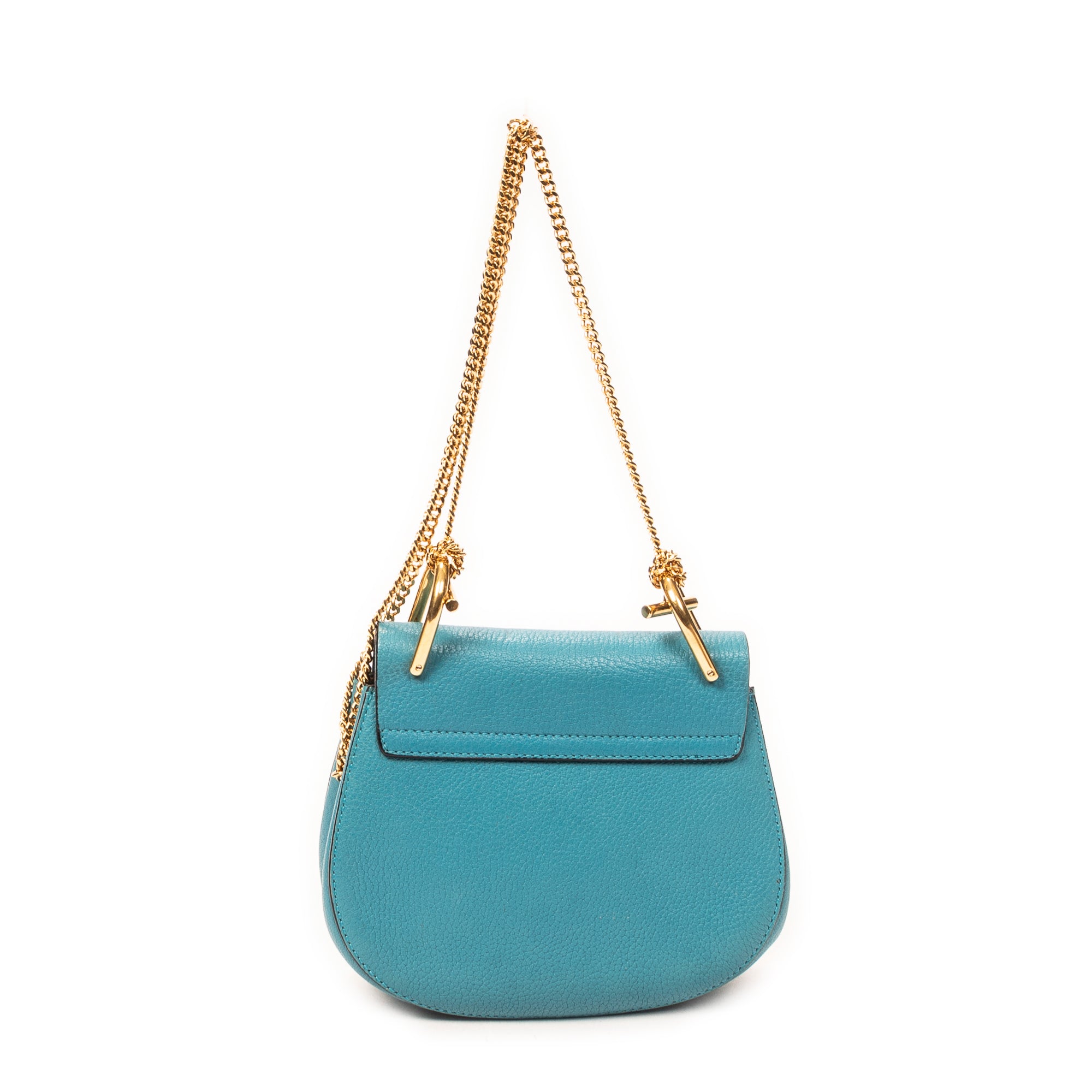 Shoulder Bag Mini Drew Blue Goatskin Leather