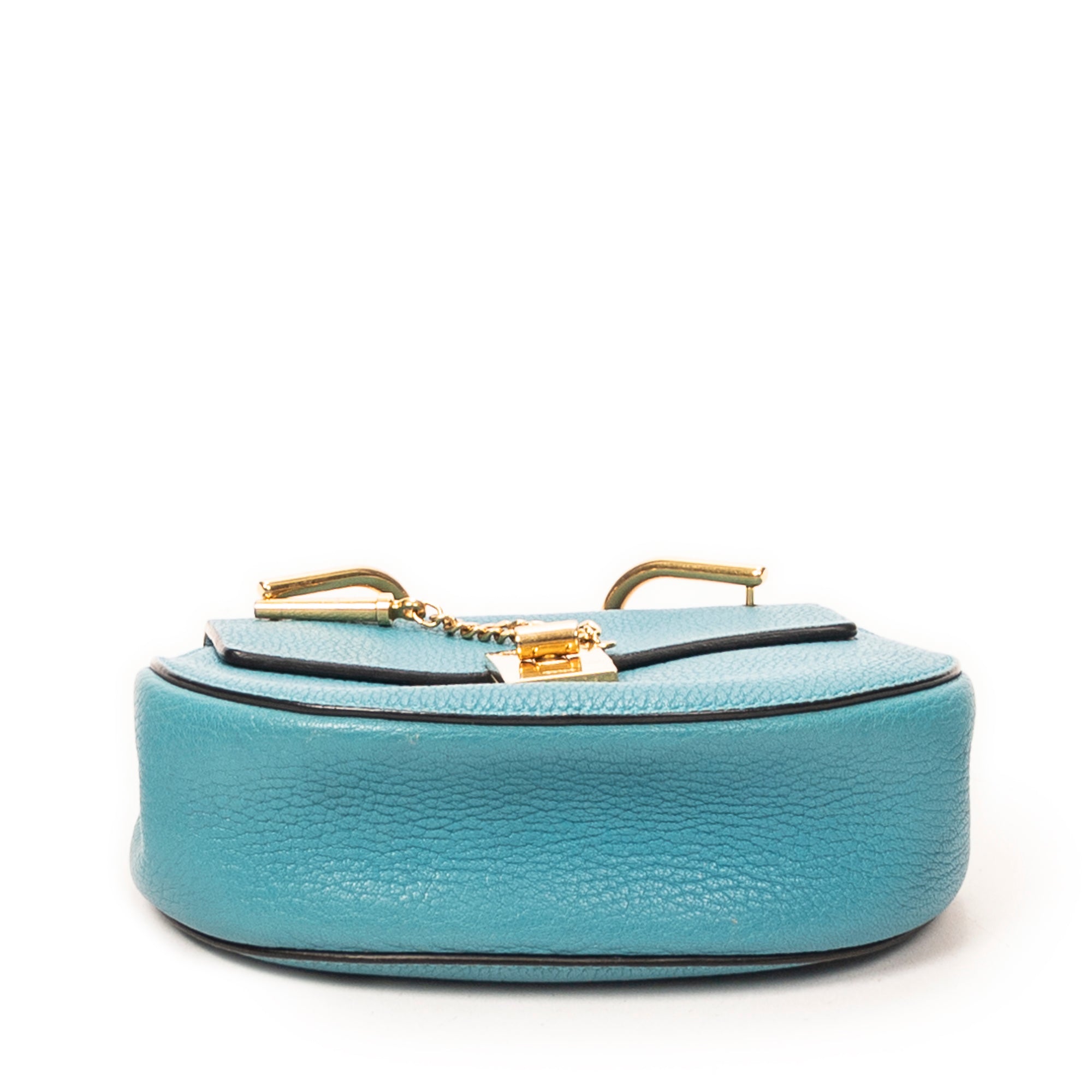 Shoulder Bag Mini Drew Blue Goatskin Leather
