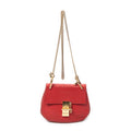 Shoulder Bag Mini Drew Red Goatskin Leather