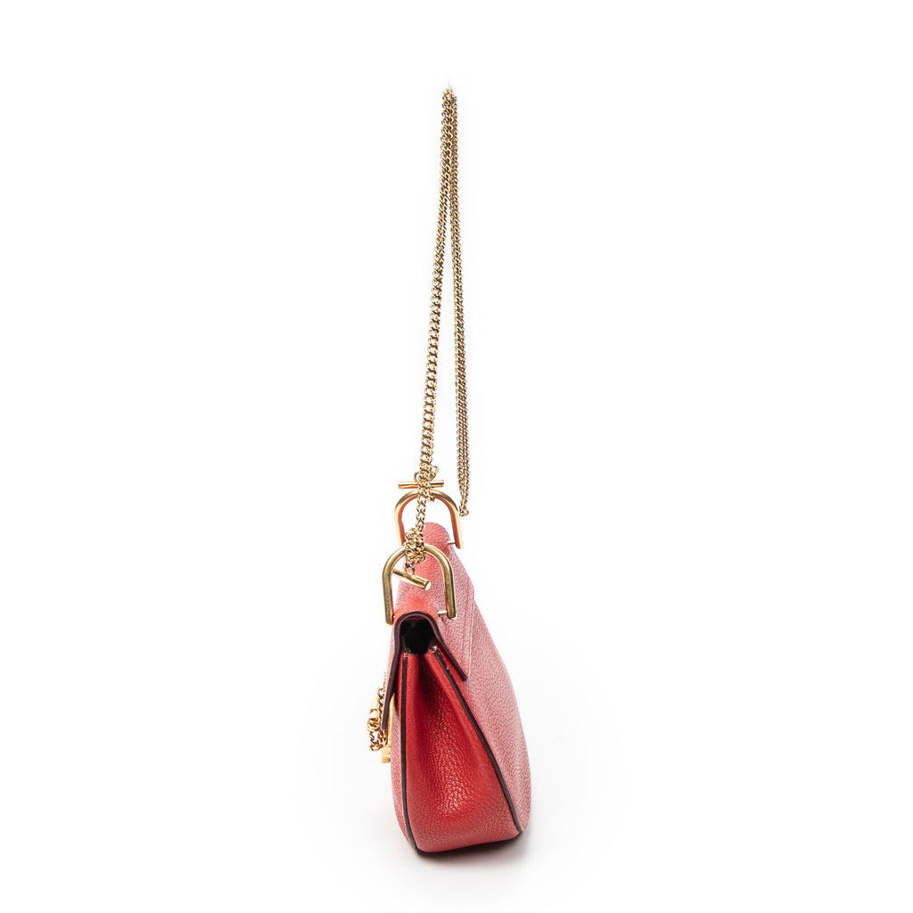 Shoulder Bag Mini Drew Red Goatskin Leather