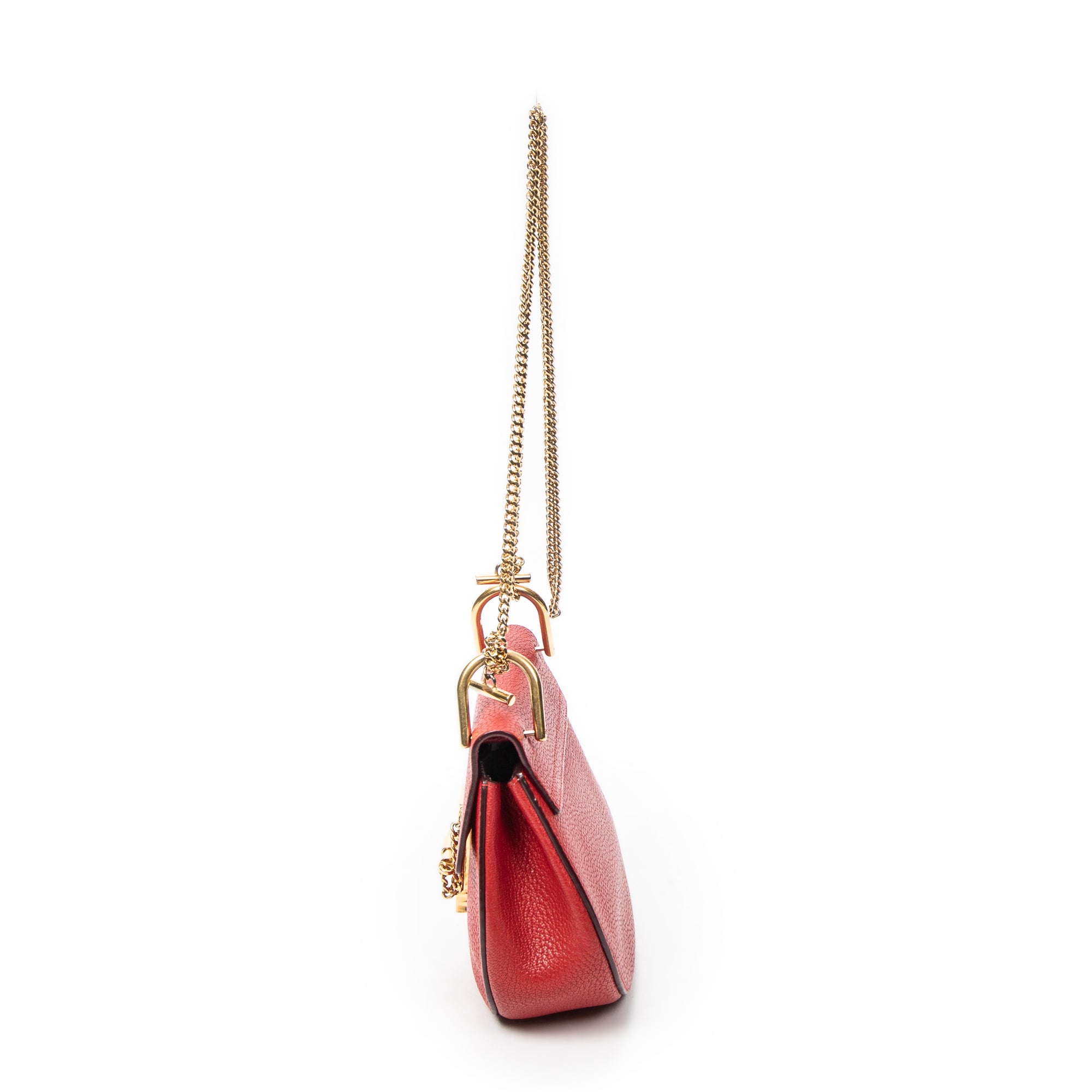 Shoulder Bag Mini Drew Red Goatskin Leather