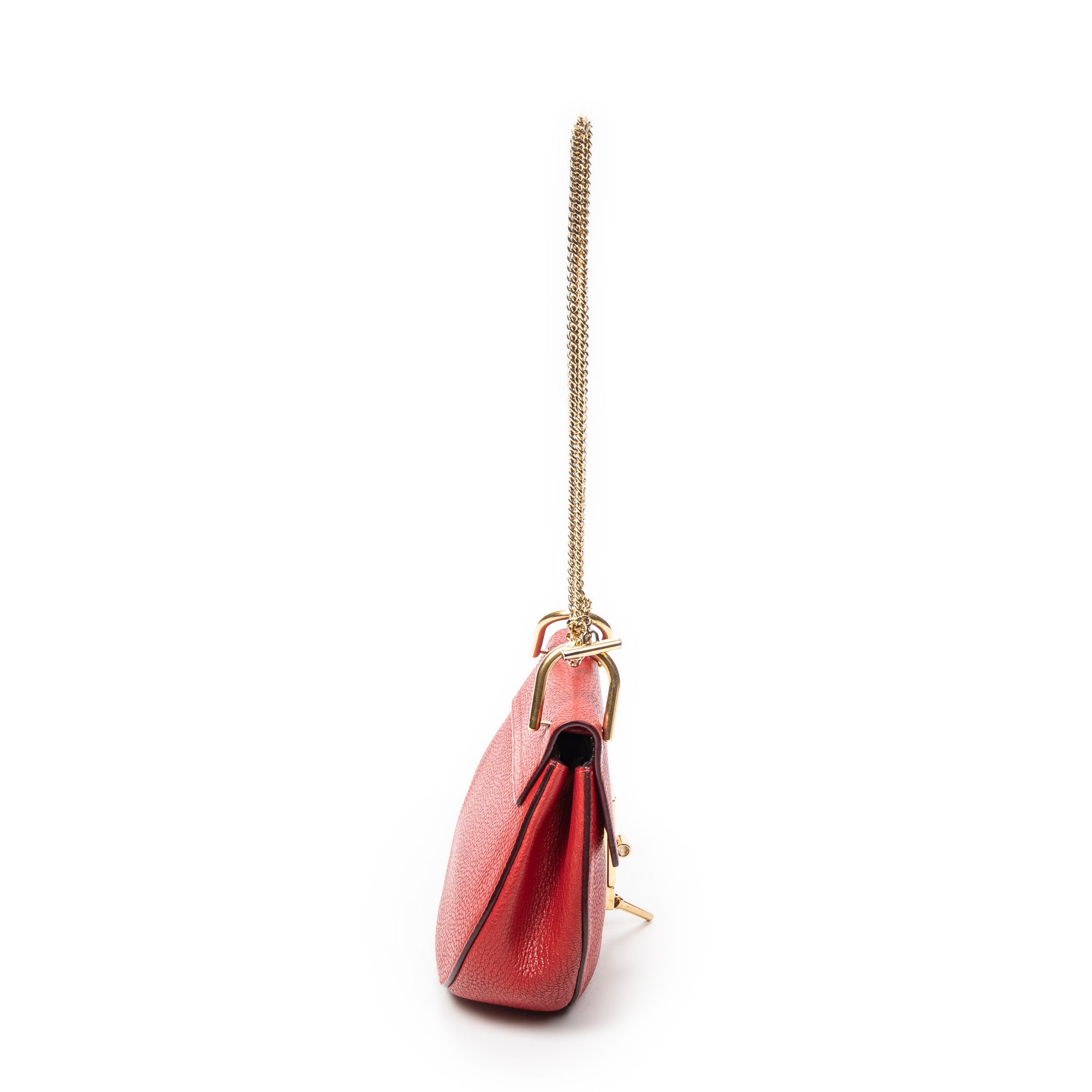 Shoulder Bag Mini Drew Red Goatskin Leather