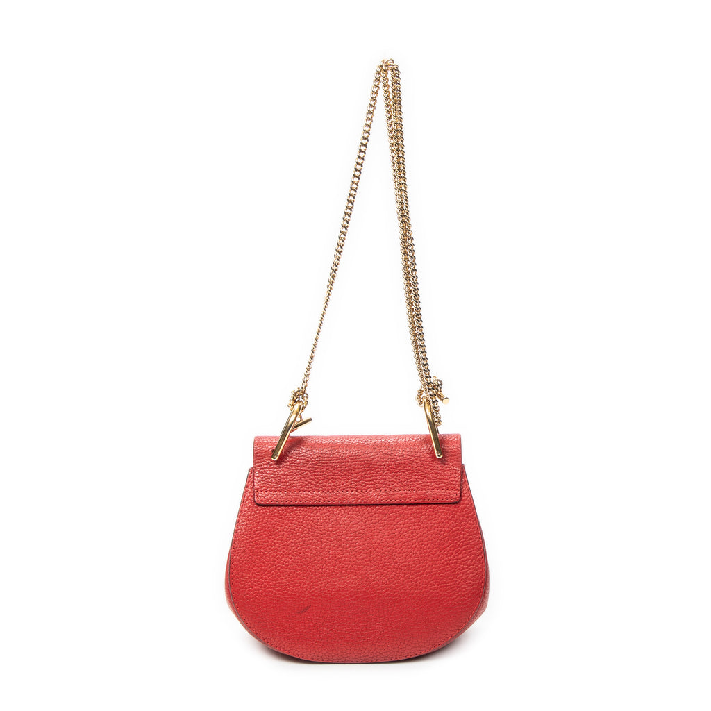 Shoulder Bag Mini Drew Red Goatskin Leather