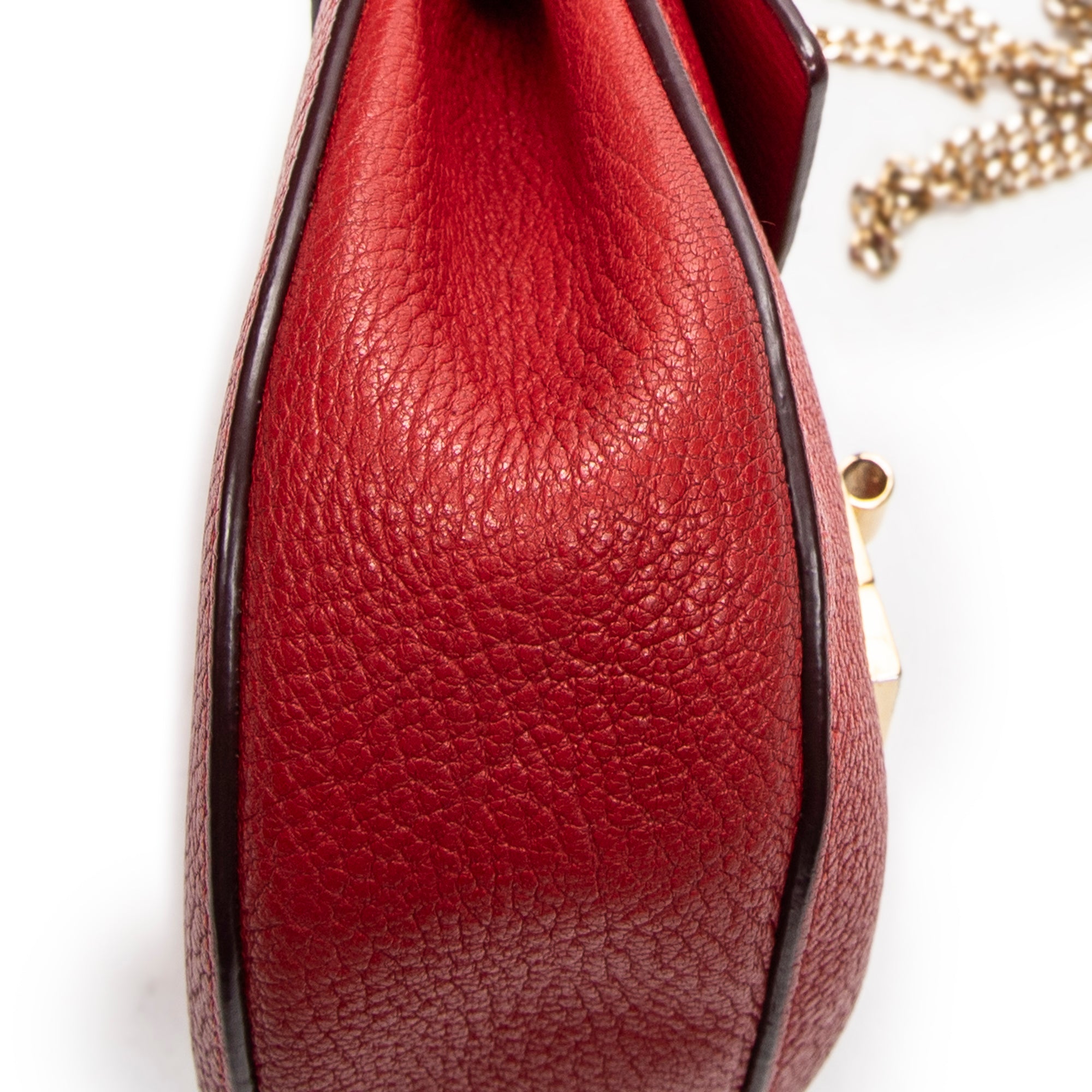 Shoulder Bag Mini Drew Red Goatskin Leather
