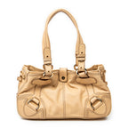 Shoulder Bag Vtintage Handbag Beige Calfskin Leather