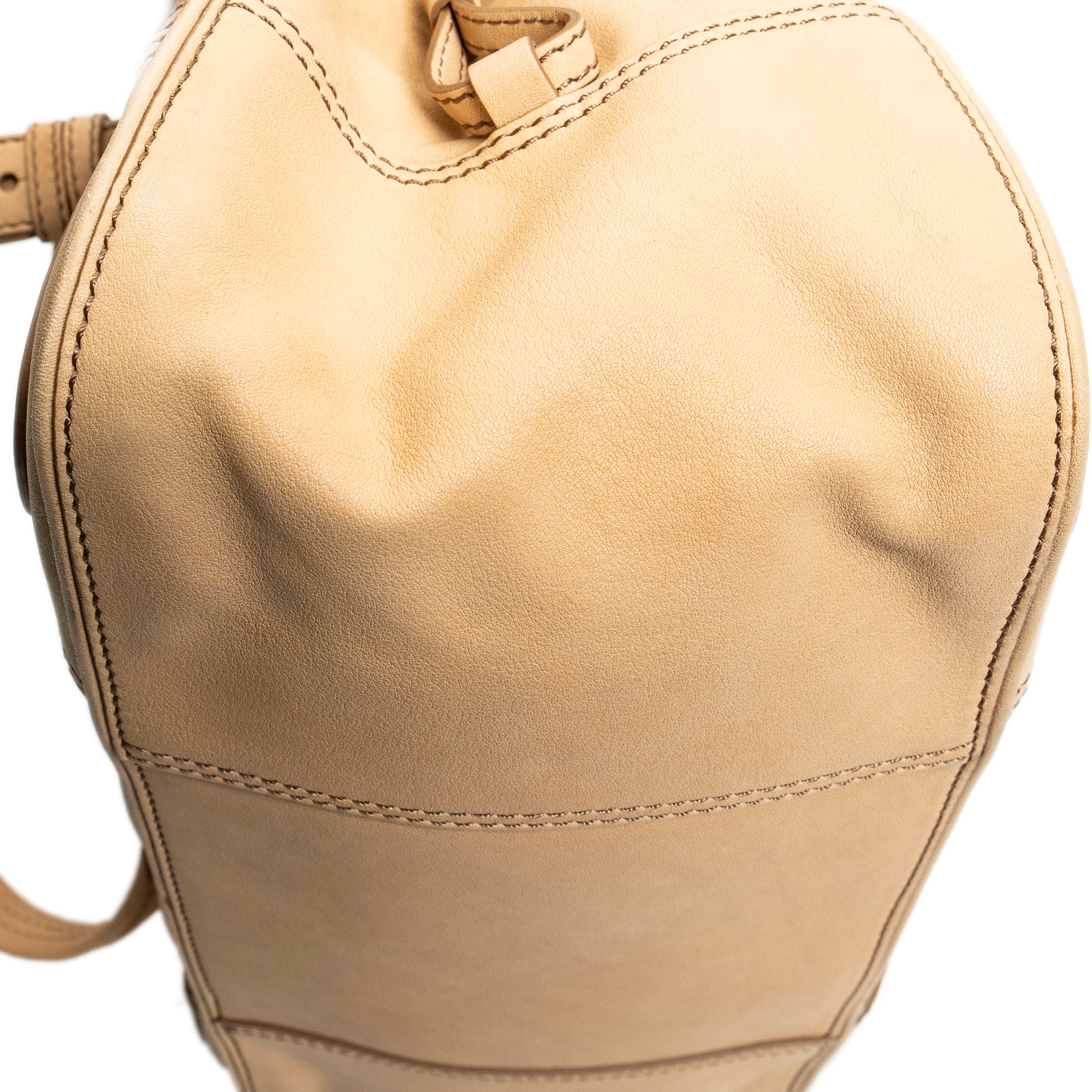 Shoulder Bag Vtintage Handbag Beige Calfskin Leather