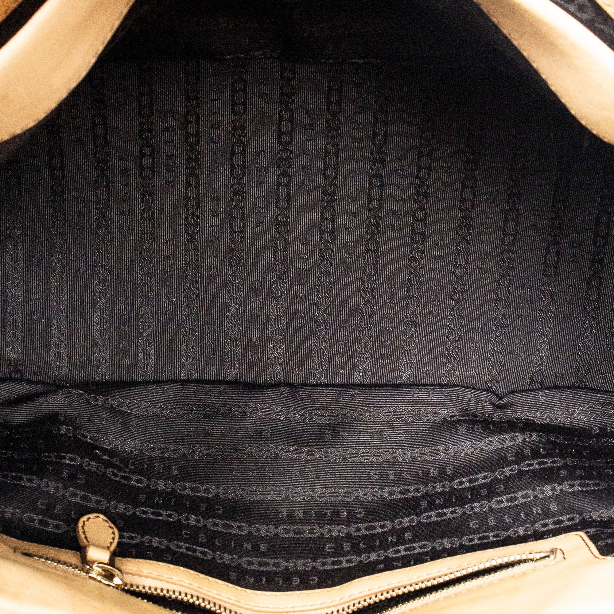 Shoulder Bag Vtintage Handbag Beige Calfskin Leather