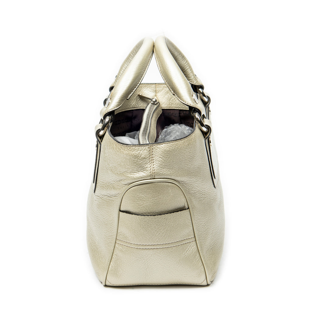 Handbag Boogie Bag Light Gold Grained Calfskin Leather