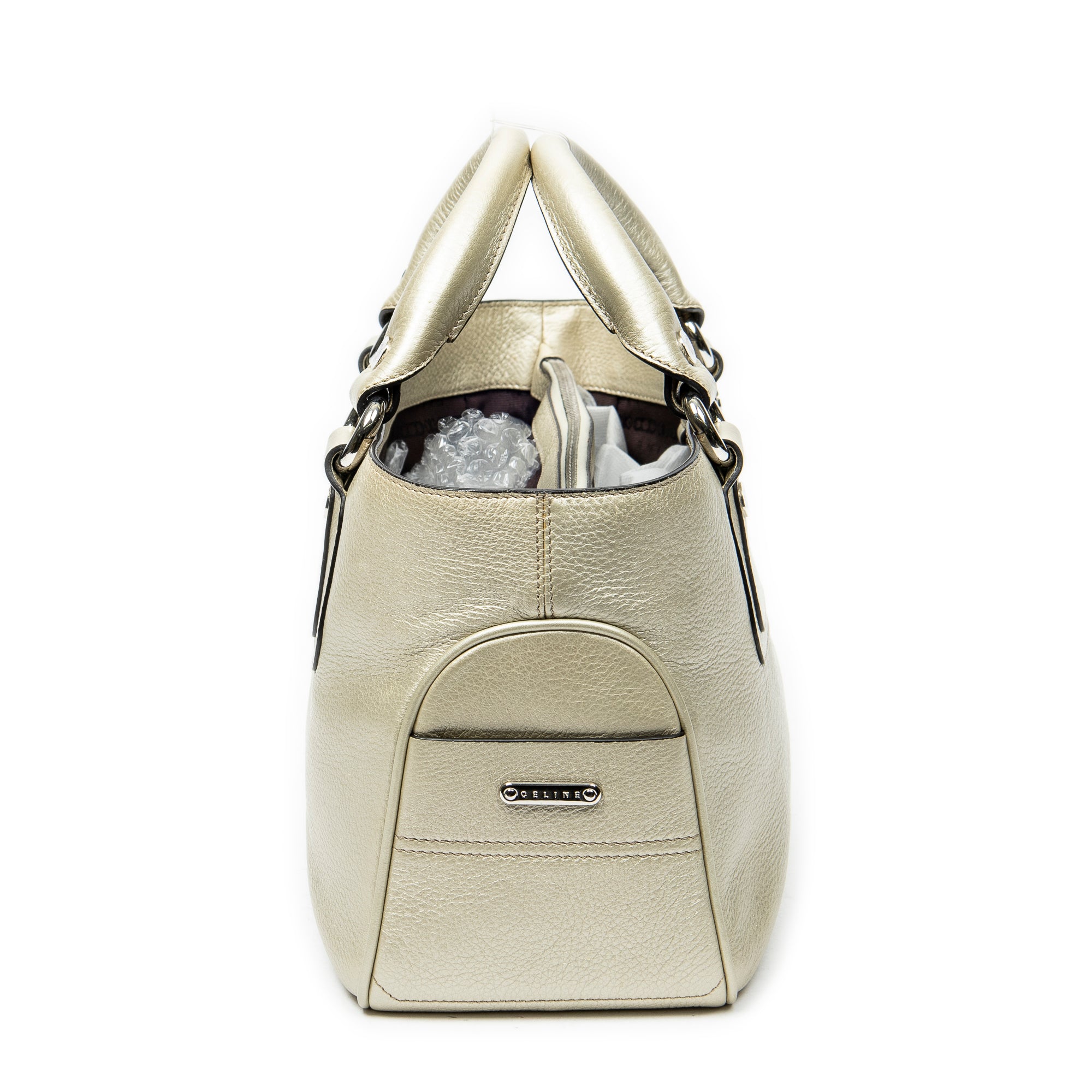 Handbag Boogie Bag Light Gold Grained Calfskin Leather