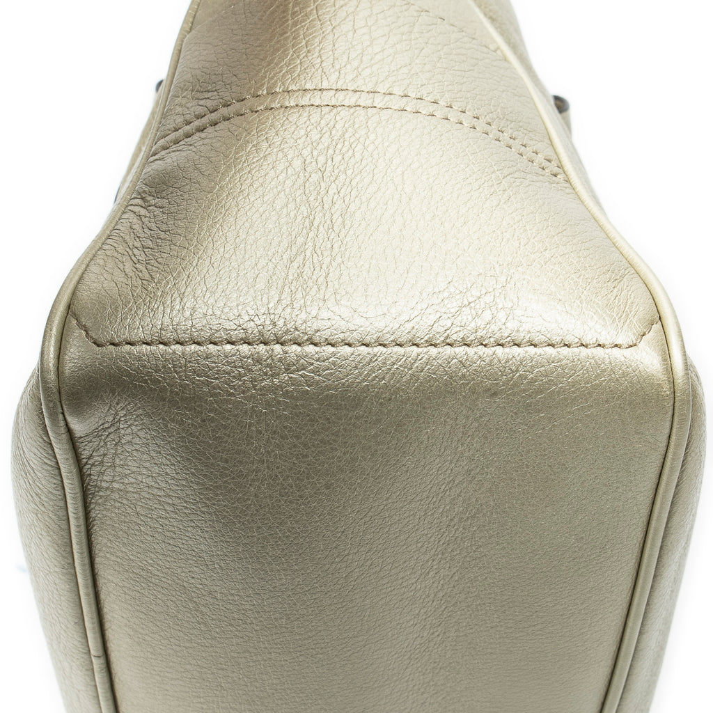 Handbag Boogie Bag Light Gold Grained Calfskin Leather