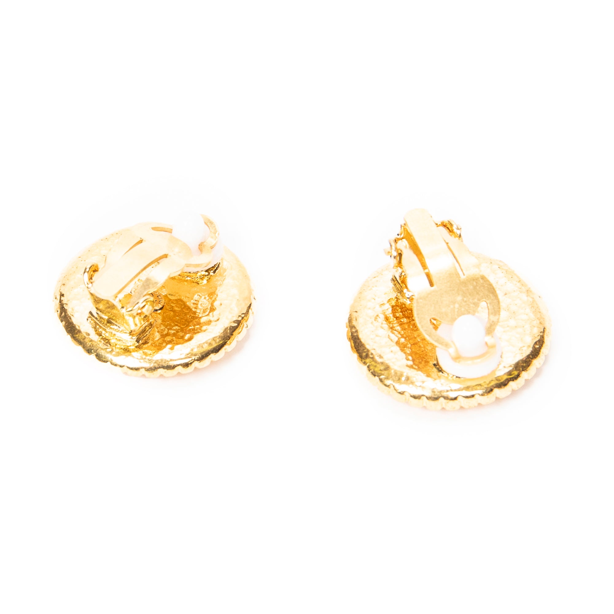 Earrings CC Round Clip On Earrings Gold Gold Plated