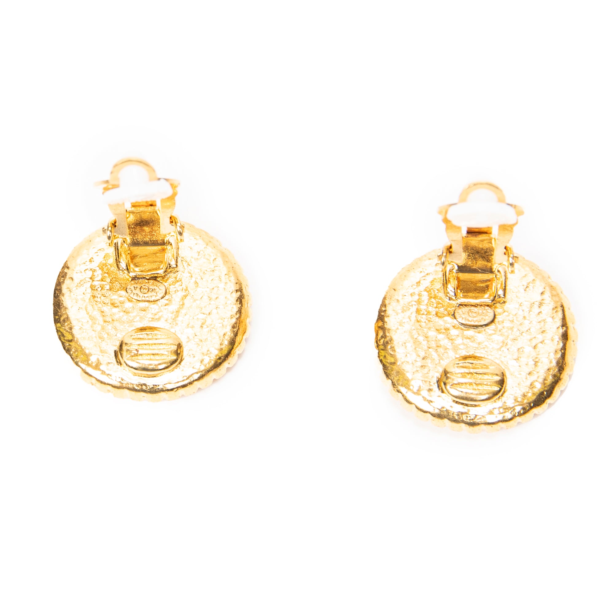 Earrings CC Round Clip On Earrings Gold Gold Plated