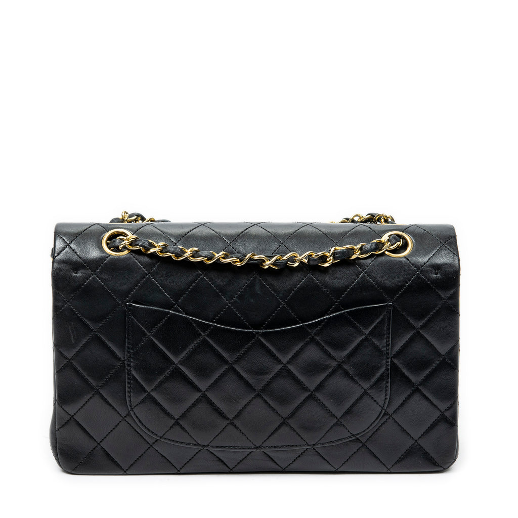 Bolso de Hombro Clásico Doble Solapa 26 Piel de Becerro Negra