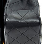 Bolso de Hombro Clásico Doble Solapa 26 Piel de Becerro Negra