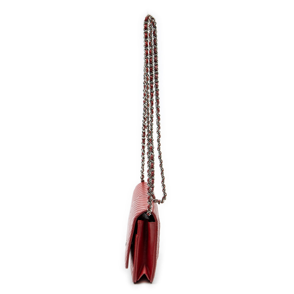 Shoulder Bag Timeless Wallet on Chain Red Chevron Caviar Leather