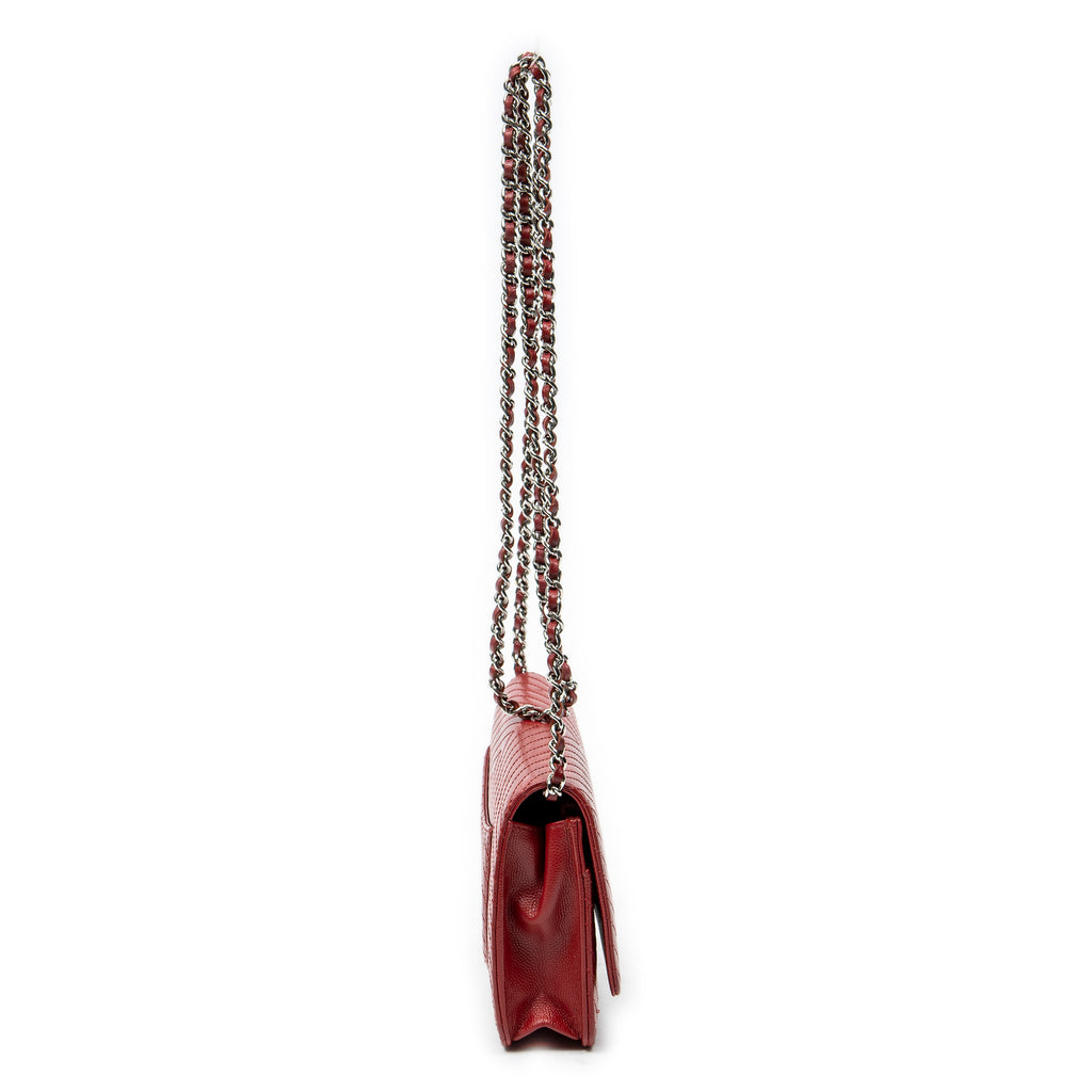 Shoulder Bag Timeless Wallet on Chain Red Chevron Caviar Leather