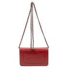 Shoulder Bag Timeless Wallet on Chain Red Chevron Caviar Leather