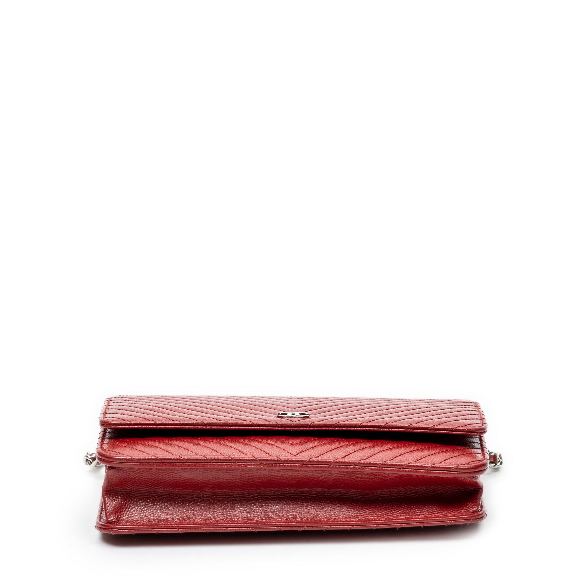 Shoulder Bag Timeless Wallet on Chain Red Chevron Caviar Leather