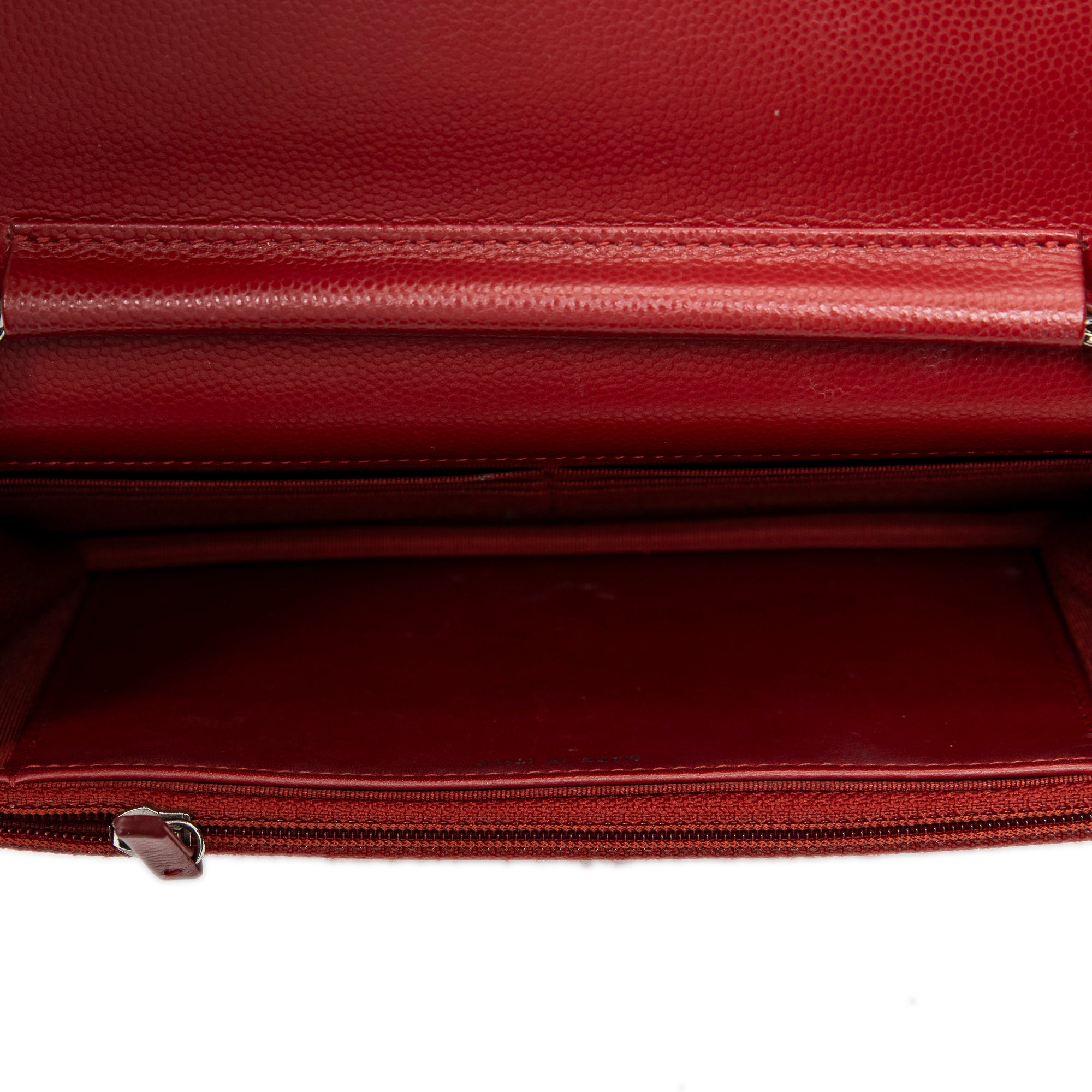 Shoulder Bag Timeless Wallet on Chain Red Chevron Caviar Leather