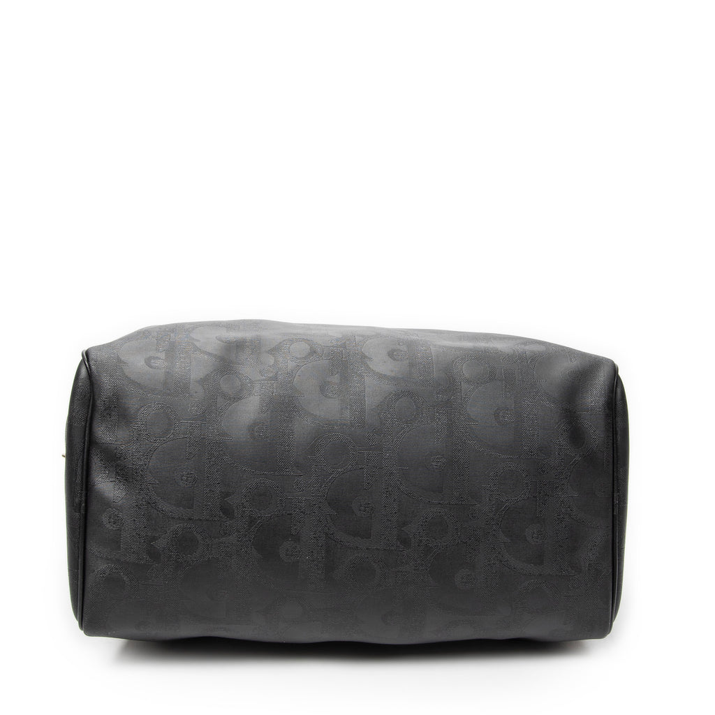 Travel Bag Vintage Medium Travel Boston Black Diorissimo Coated Canvas