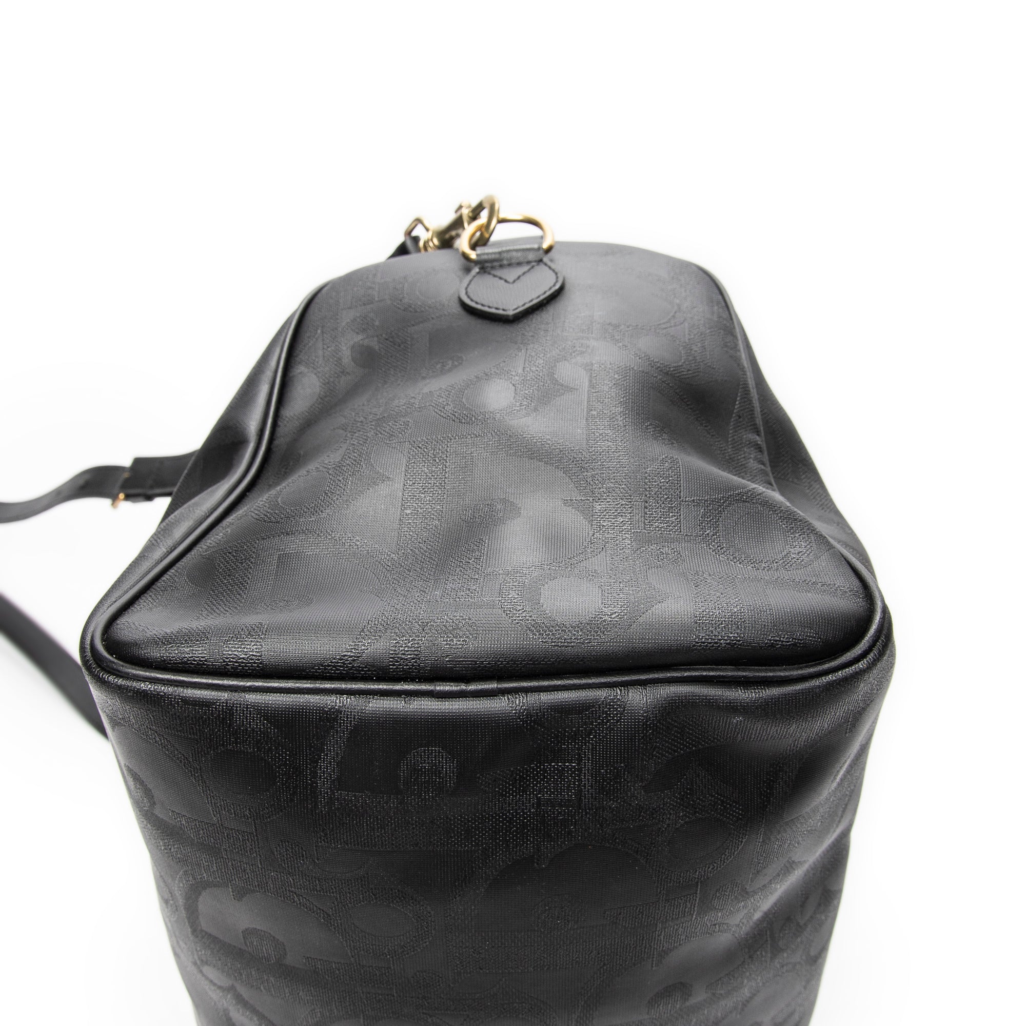 Travel Bag Vintage Medium Travel Boston Black Diorissimo Coated Canvas