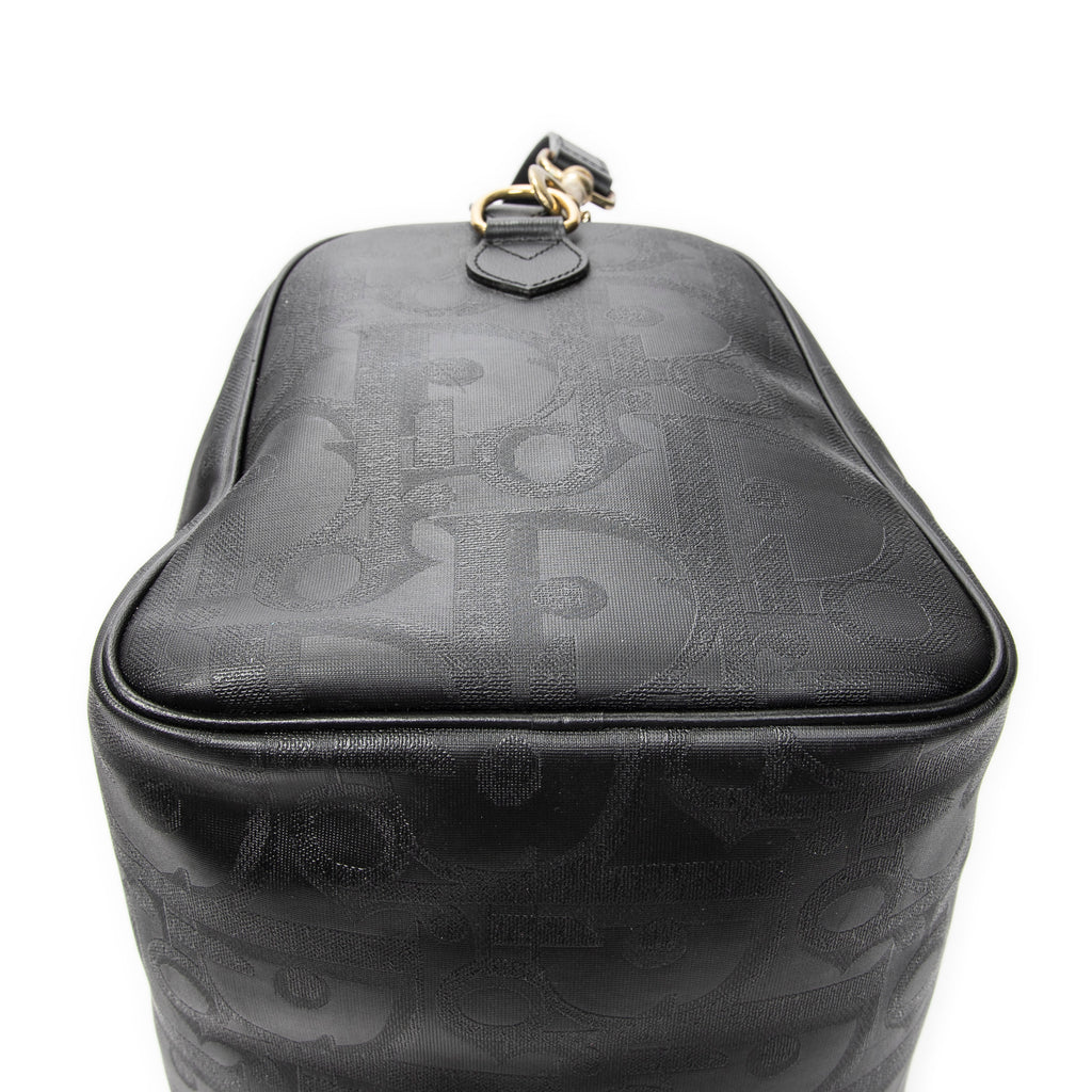 Travel Bag Vintage Medium Travel Boston Black Diorissimo Coated Canvas