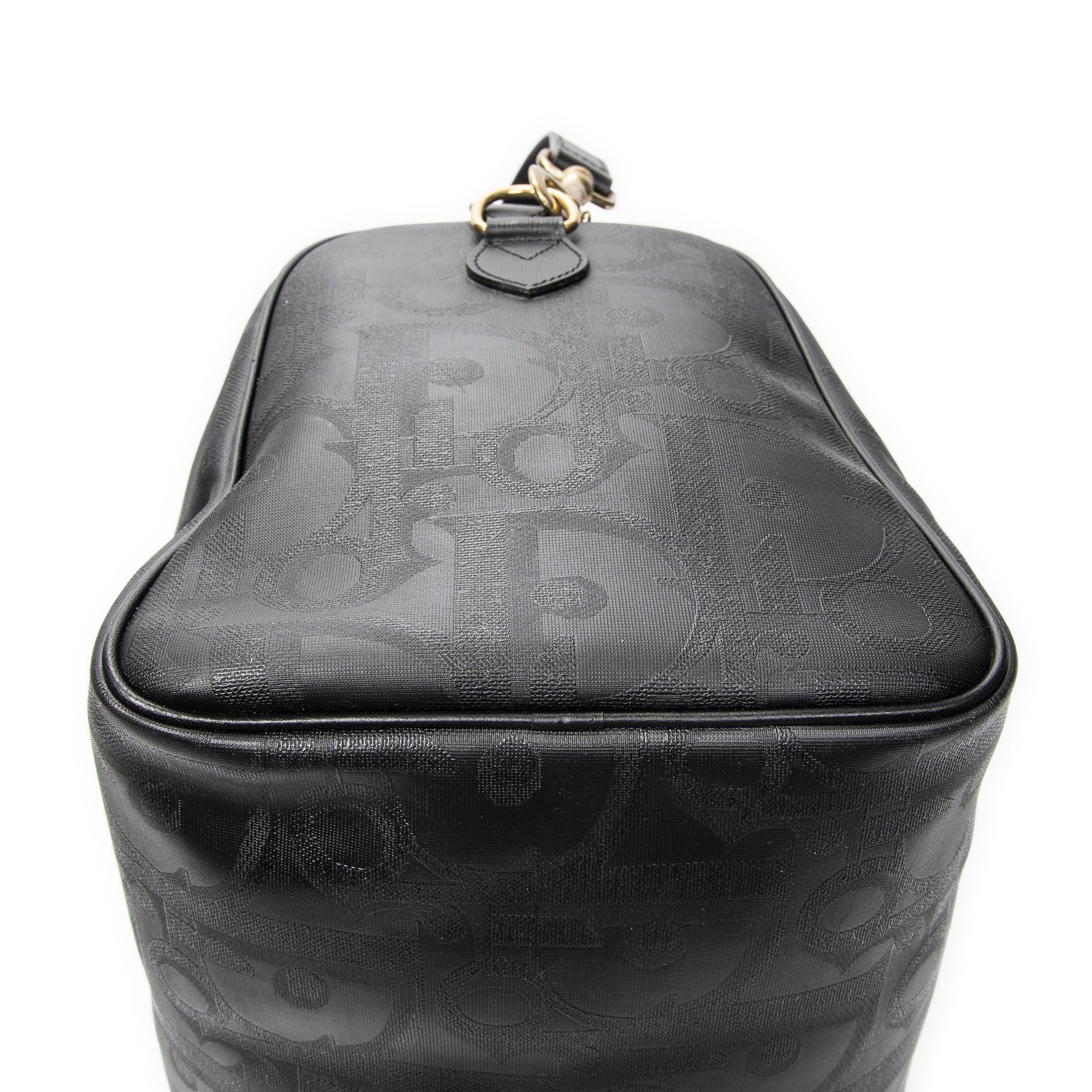 Travel Bag Vintage Medium Travel Boston Black Diorissimo Coated Canvas