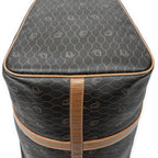 Travel Bag Medium Vintage Travel Boston Dark Brown Honeycomb Coated Canvas