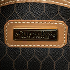 Travel Bag Medium Vintage Travel Boston Dark Brown Honeycomb Coated Canvas
