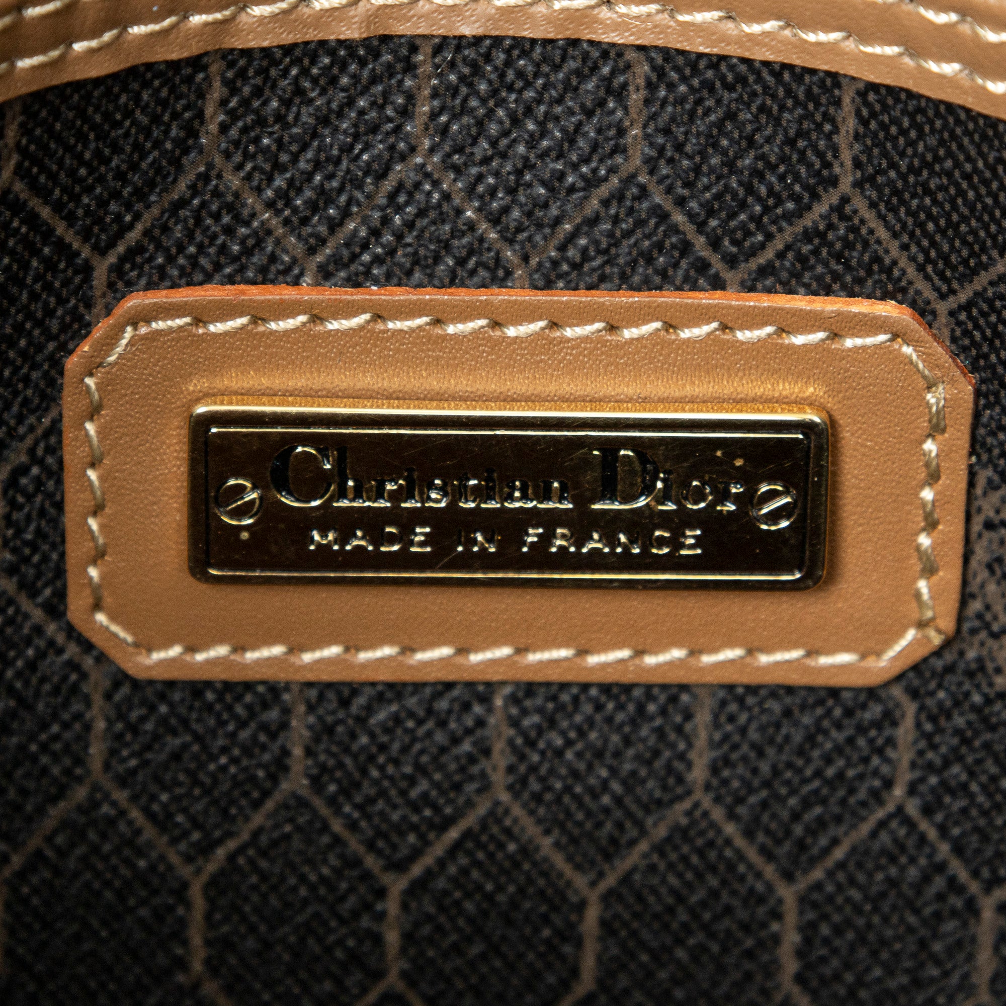 Travel Bag Medium Vintage Travel Boston Dark Brown Honeycomb Coated Canvas