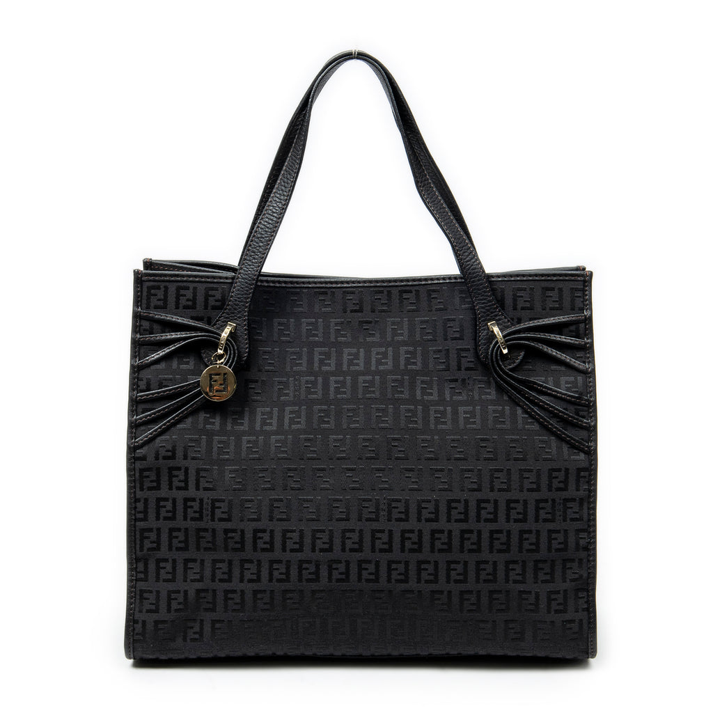 Shoulder Bag Triple Strand Tote Black Zucchino Canvas