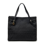 Shoulder Bag Triple Strand Tote Black Zucchino Canvas