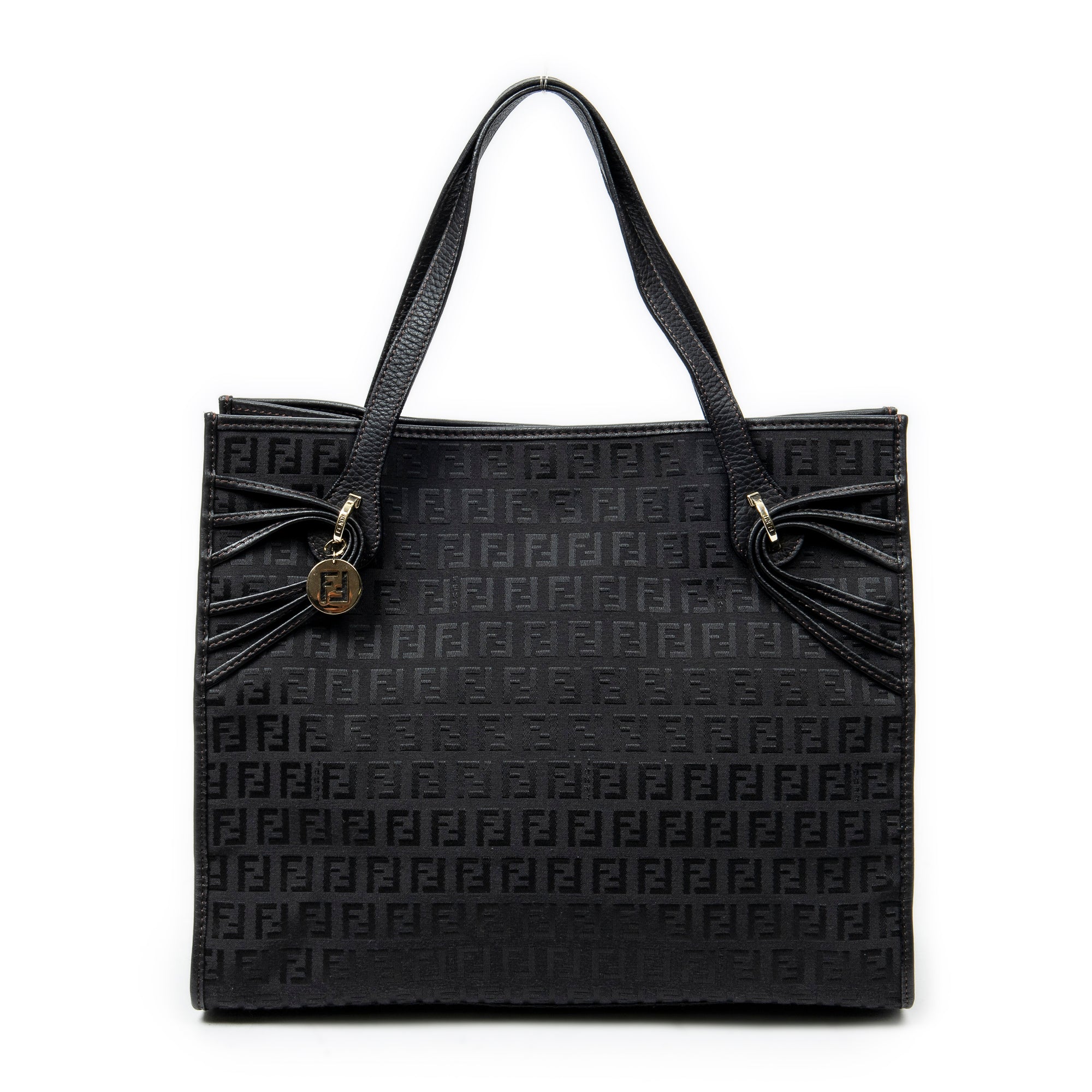 Shoulder Bag Triple Strand Tote Black Zucchino Canvas