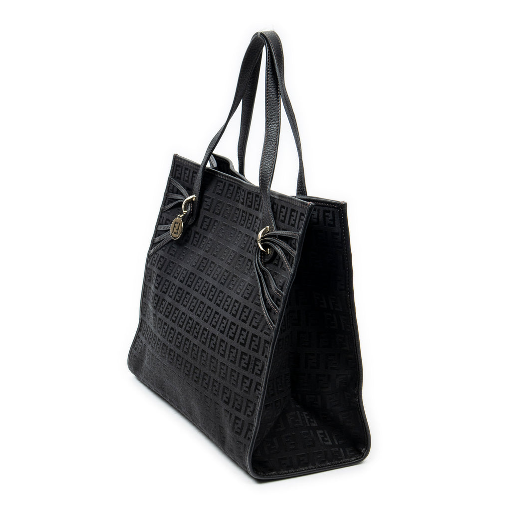 Shoulder Bag Triple Strand Tote Black Zucchino Canvas