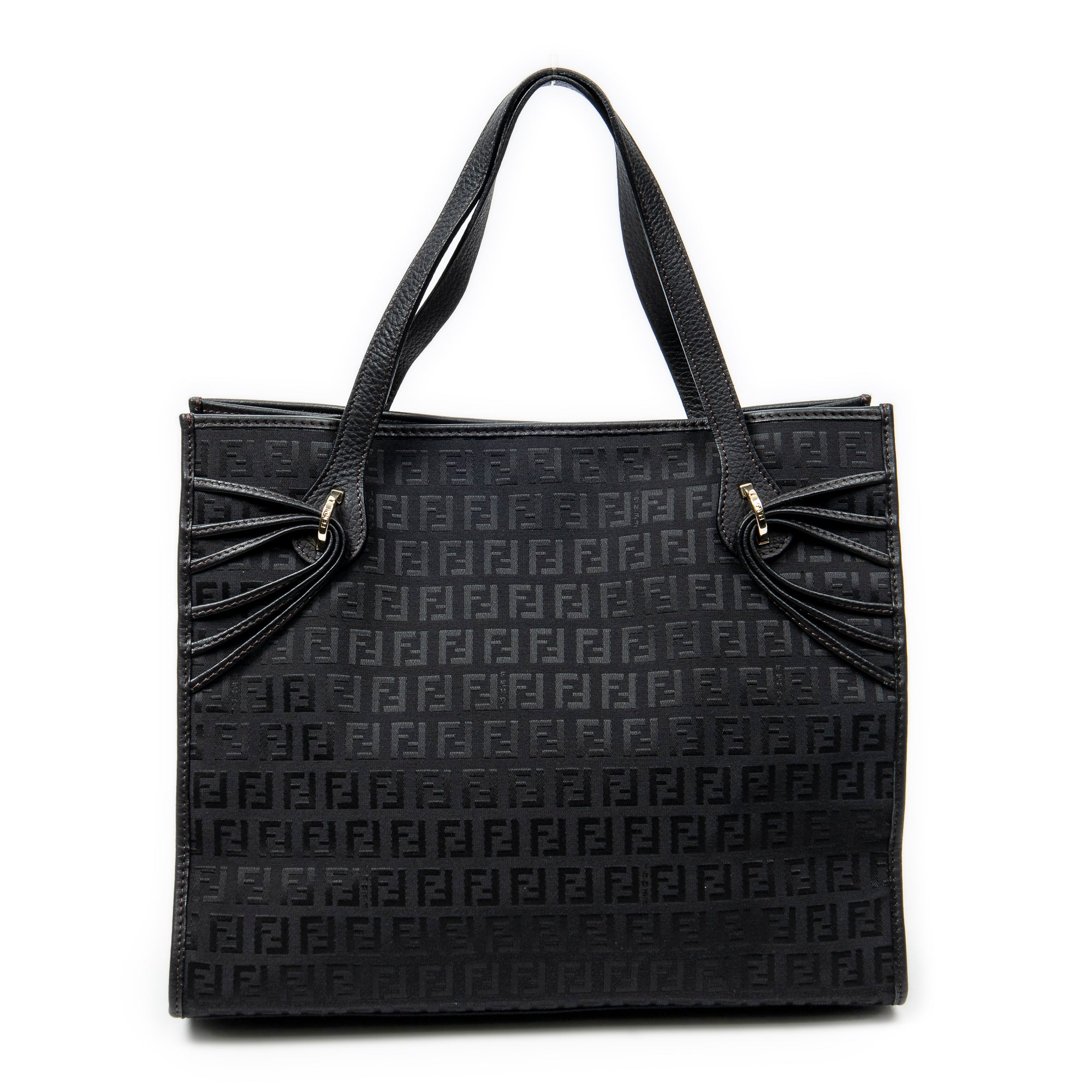 Shoulder Bag Triple Strand Tote Black Zucchino Canvas