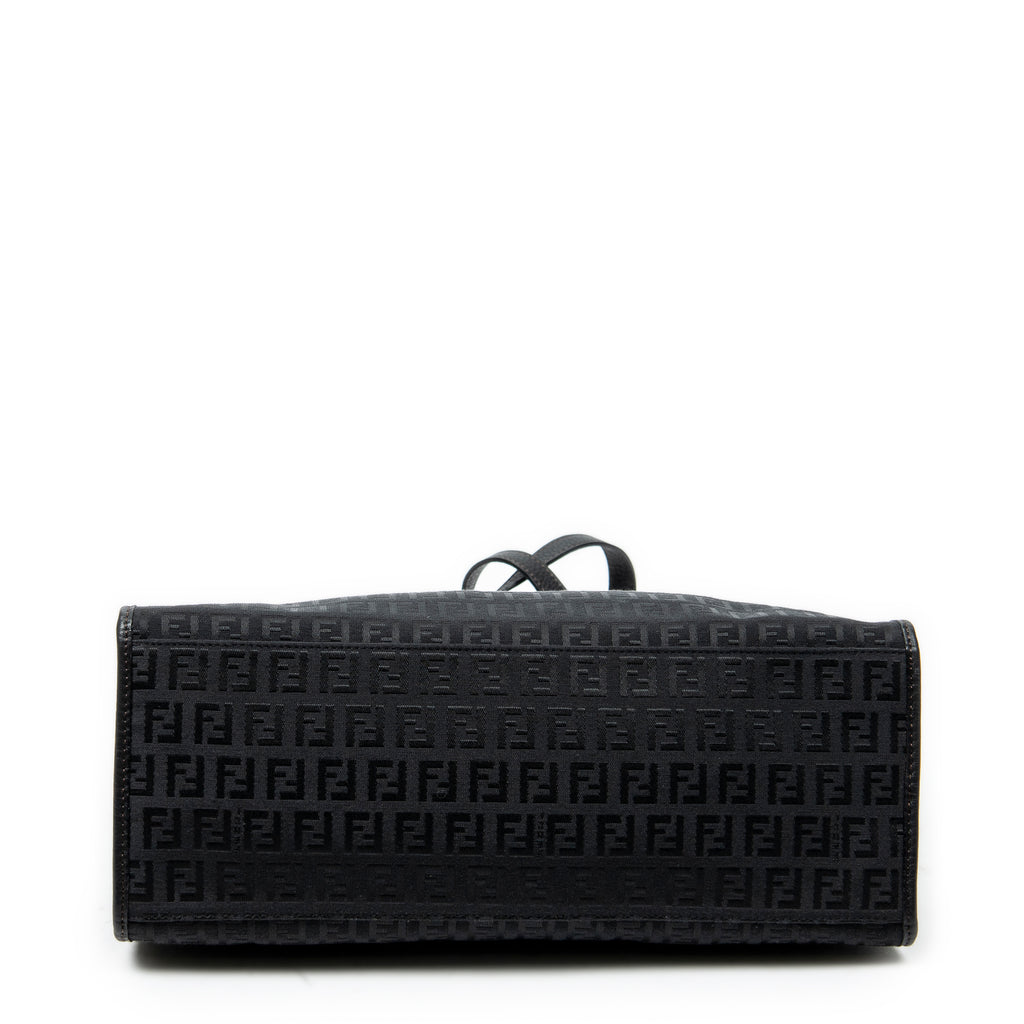 Shoulder Bag Triple Strand Tote Black Zucchino Canvas