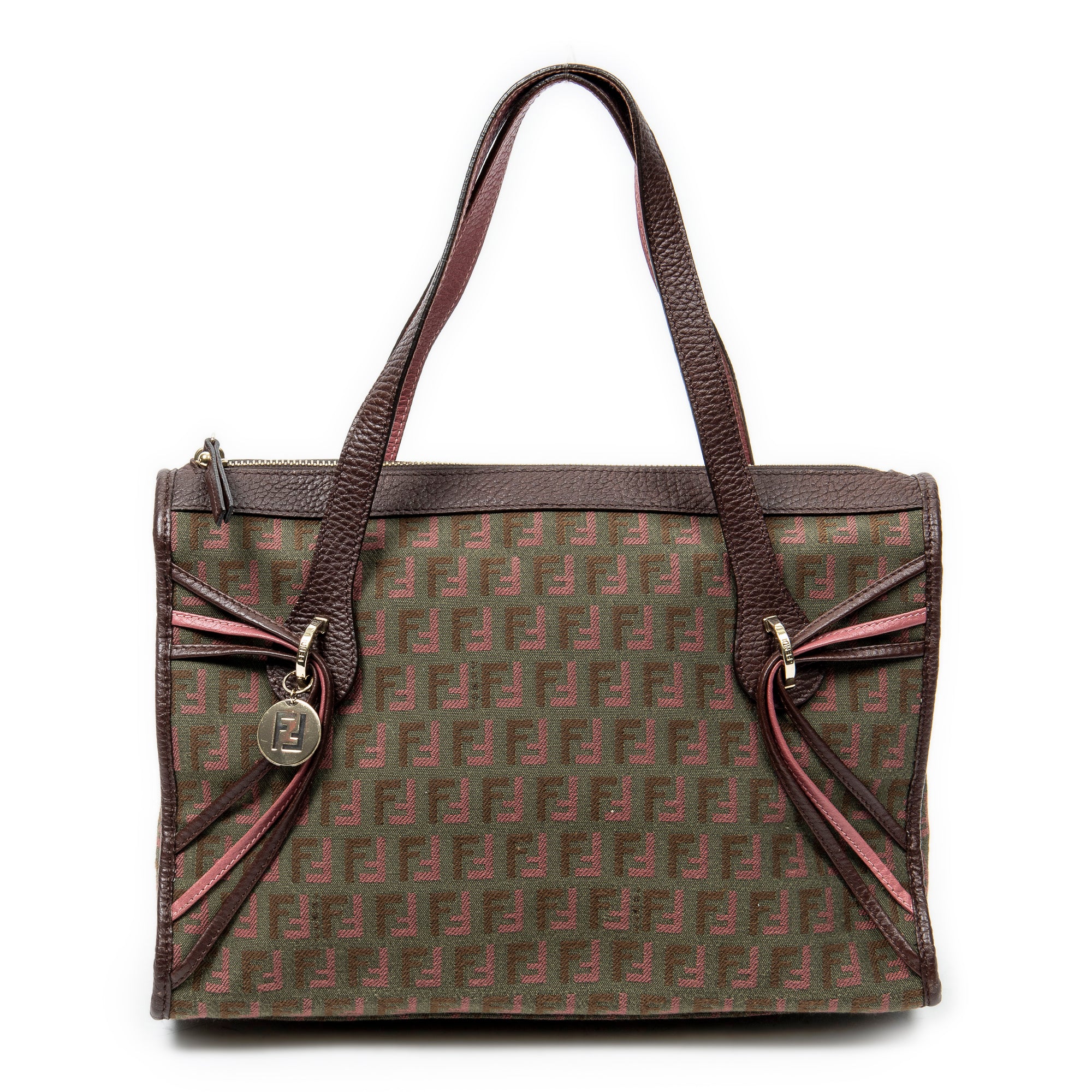 Shoulder Bag Triple Strand Boston Olive Green Zucchino Canvas