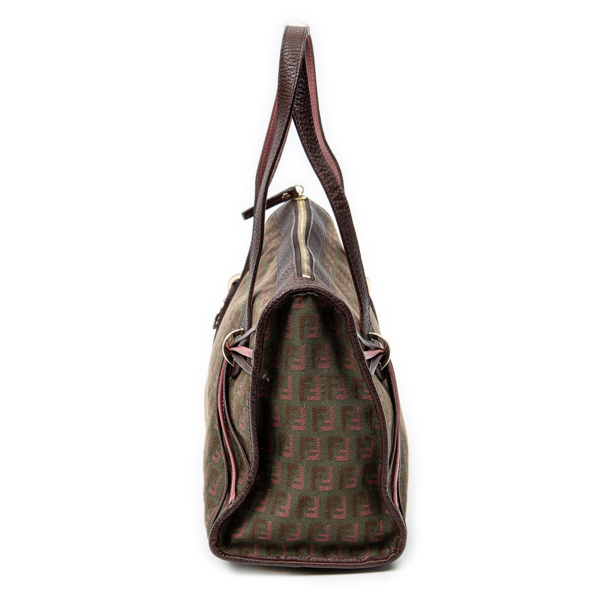 Shoulder Bag Triple Strand Boston Olive Green Zucchino Canvas