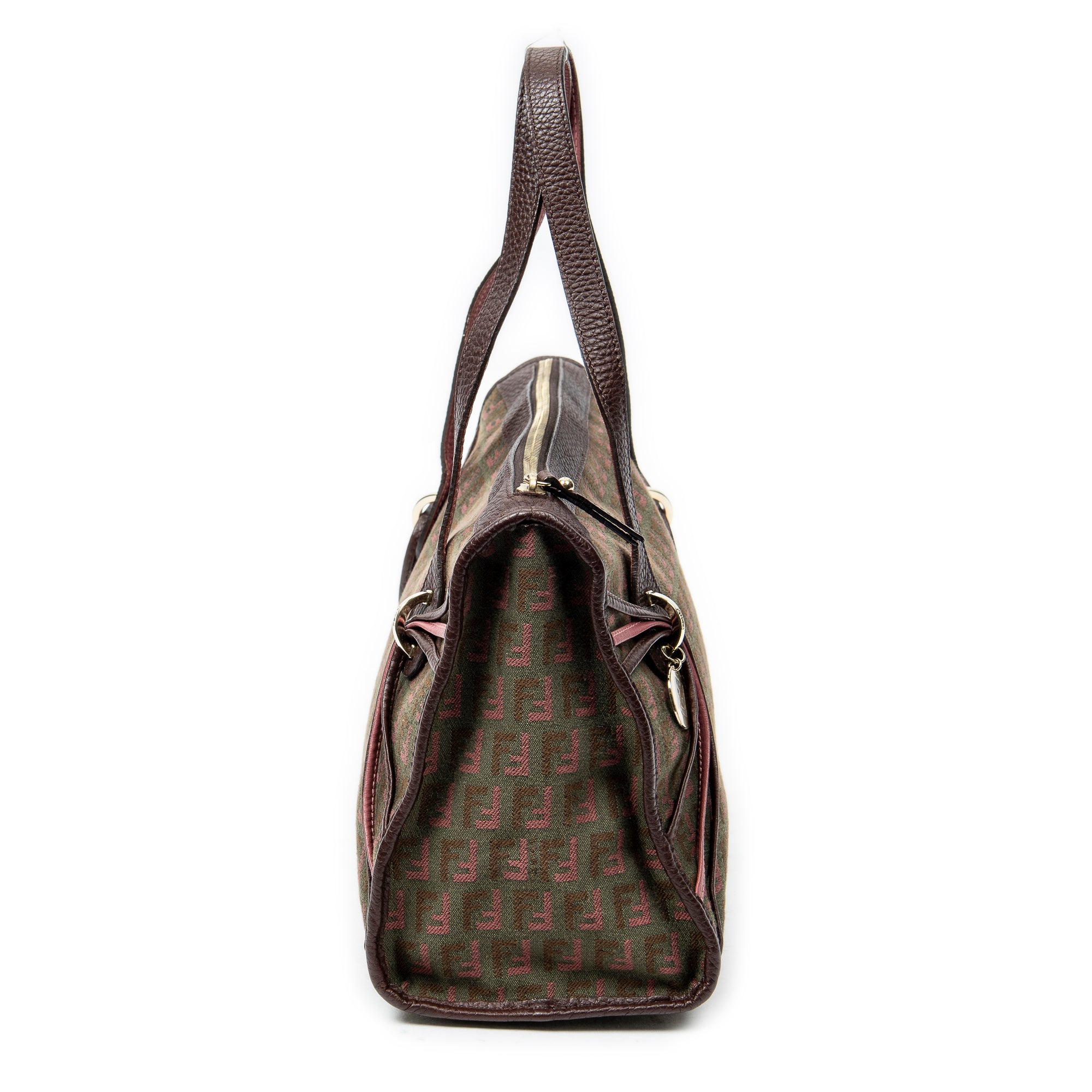 Shoulder Bag Triple Strand Boston Olive Green Zucchino Canvas