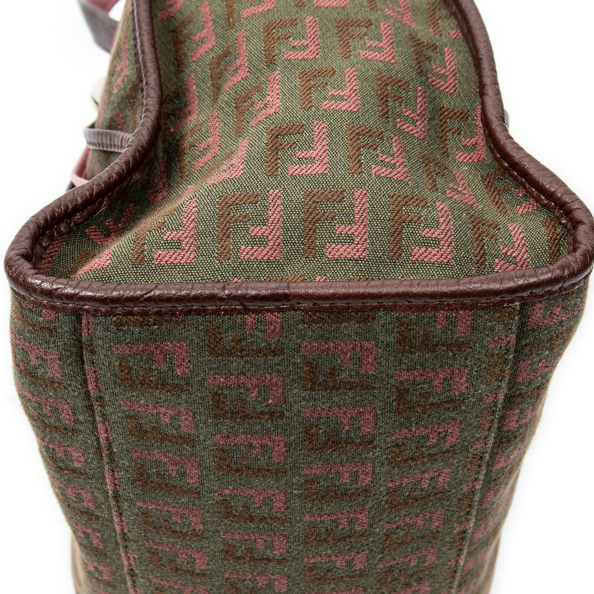 Shoulder Bag Triple Strand Boston Olive Green Zucchino Canvas