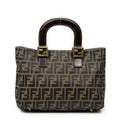 Handbag Small Tote Beige Zucca Canvas
