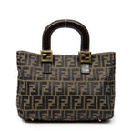 Handbag Small Tote Beige Zucca Canvas