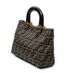 Handbag Small Tote Beige Zucca Canvas