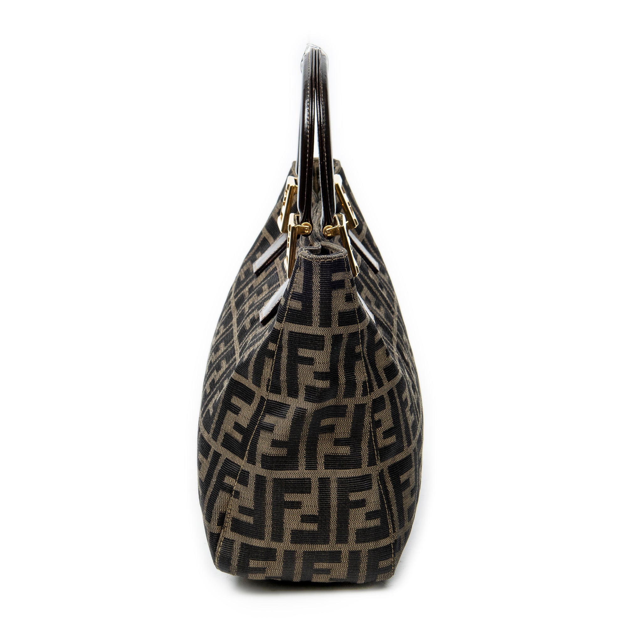 Handbag Small Tote Beige Zucca Canvas