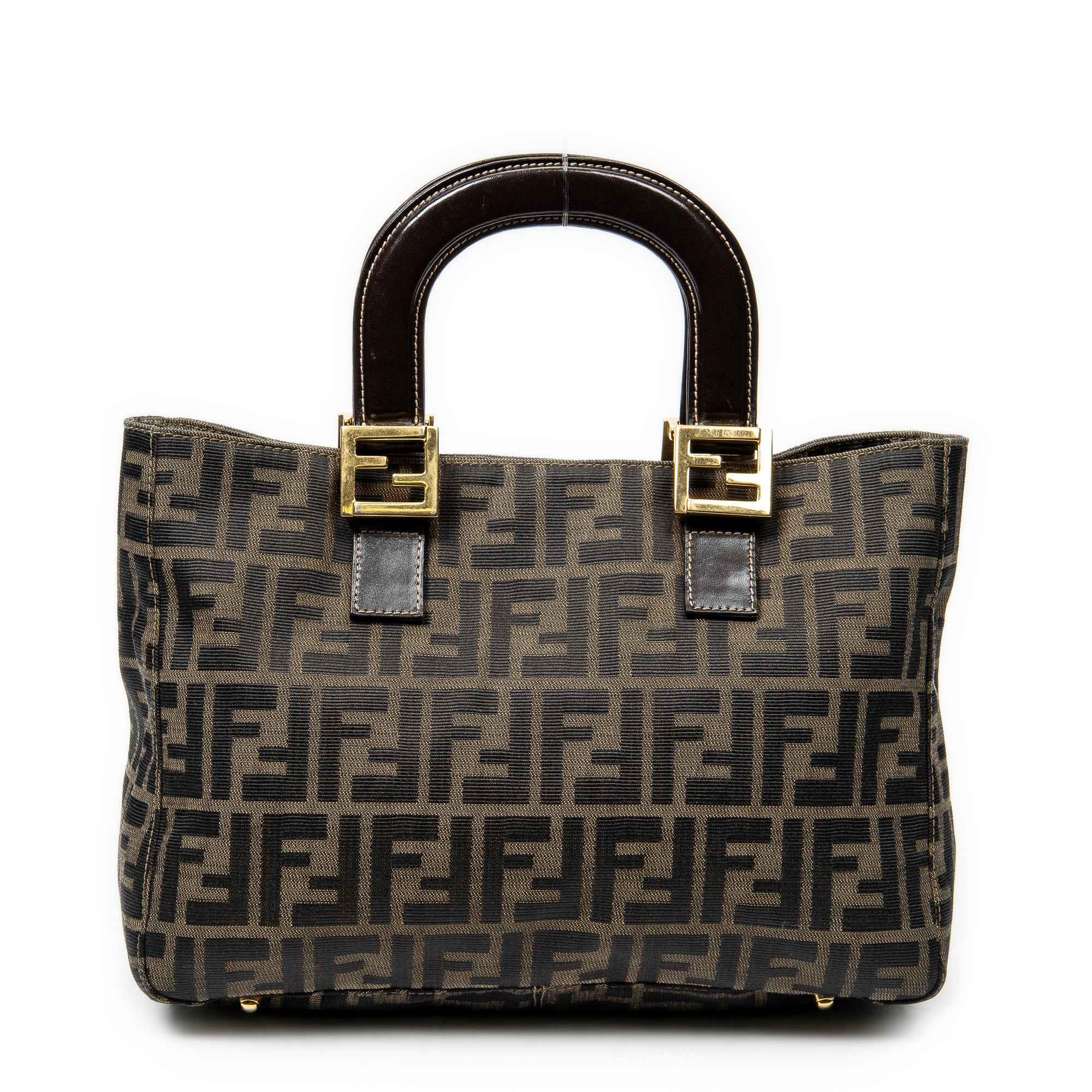 Handbag Small Tote Beige Zucca Canvas